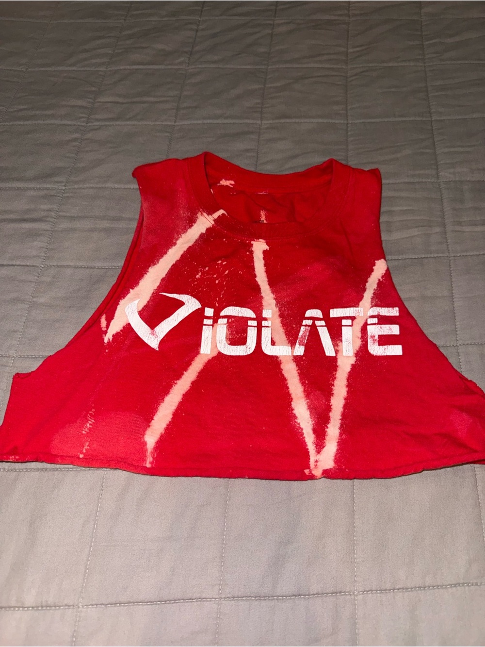 Red Violate the dress code Cropped Workout Tank